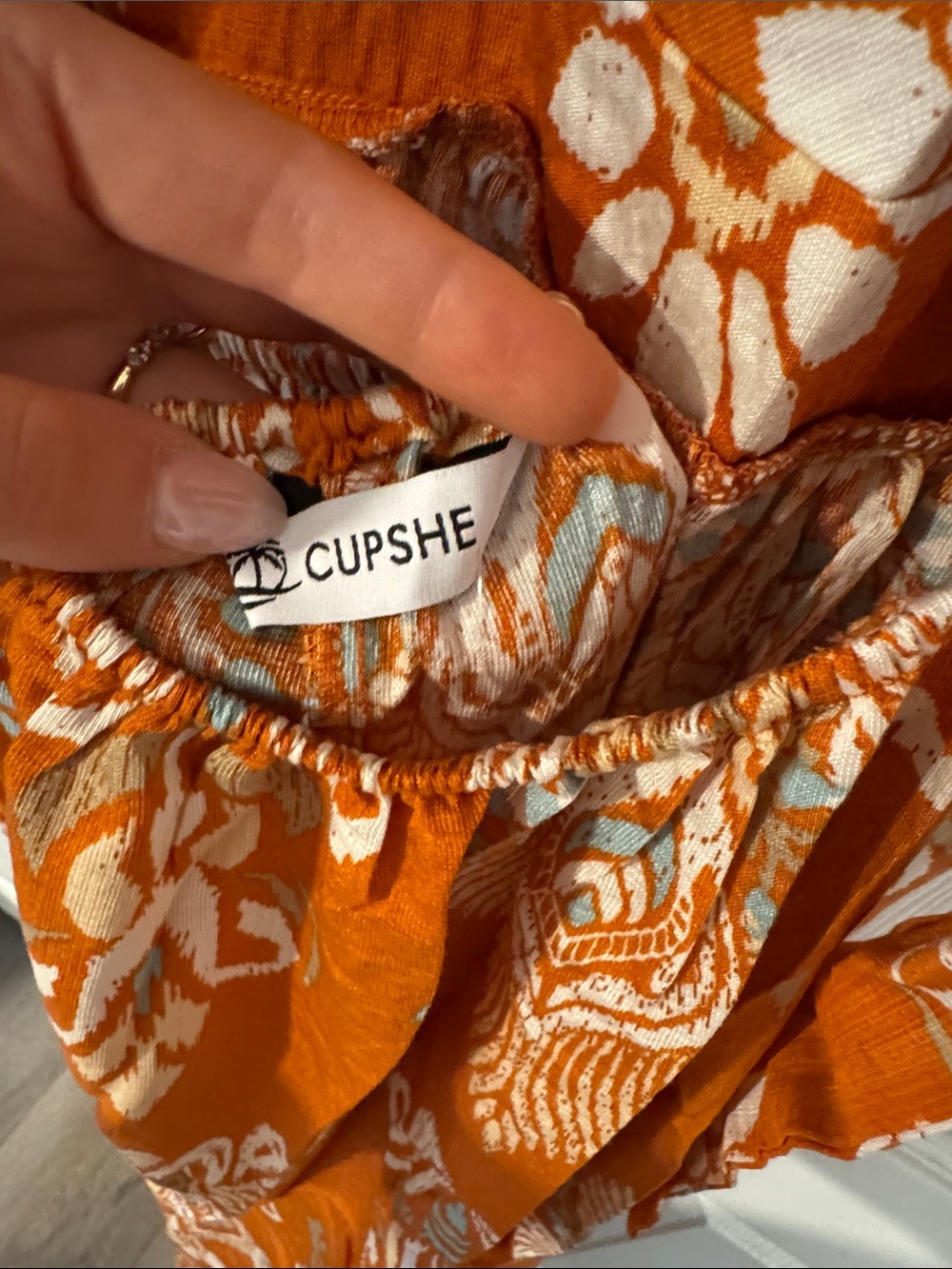 Cupshe Orange Floral Spaghetti-Strap Maxi Dress - Picture 3 of 5